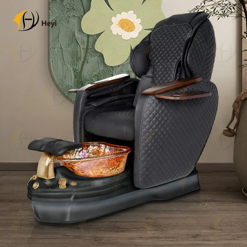 

Wholesale Modern Luxury Beauty Nail Salon Furniture Pipeless Whirlpool Discharge Pump Foot Spa Massage Pedicure Chairs