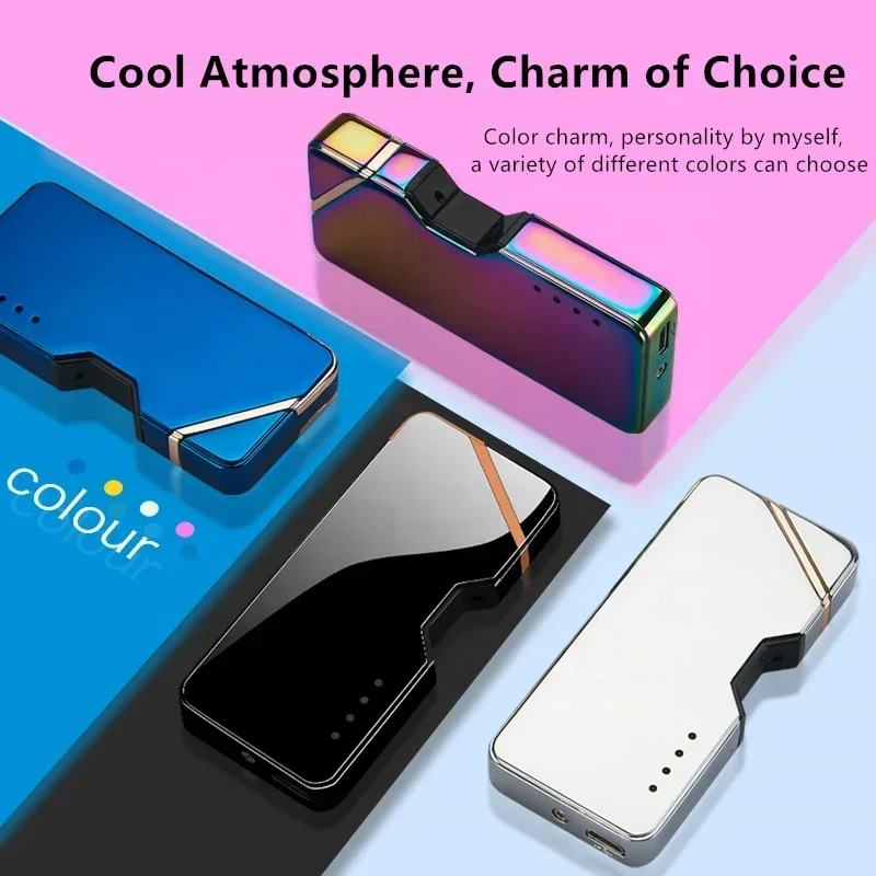 Rechargeable Laser Electric Lighters Unique Pocket Plasma Arc Lighter Windproof USB Flameless Electronic Lighters for Men 2025