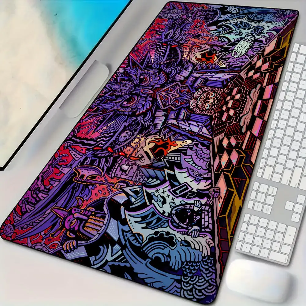

Ancient rune creatures theme Mouse Pad Desk Mat with Stitched Edges non-Slip rubber base pc accessories Gaming mat magic playmat