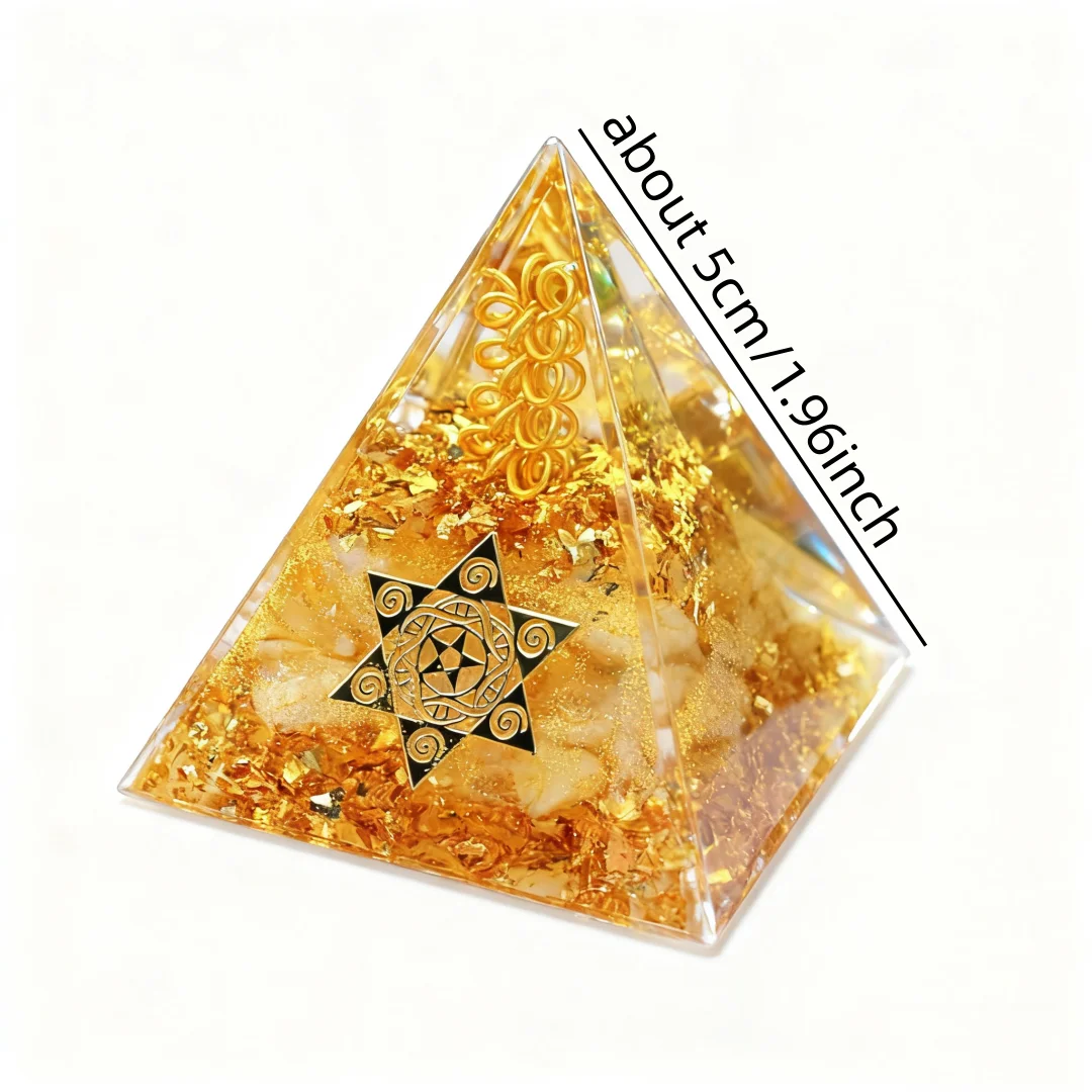 1 قطعة هرم أورجونيت ، تمثال هرم مصر زخرفة شخصية صغيرة إبداعية لطاولة الفندق الداخلية ، هرم أورجونيت سيترين