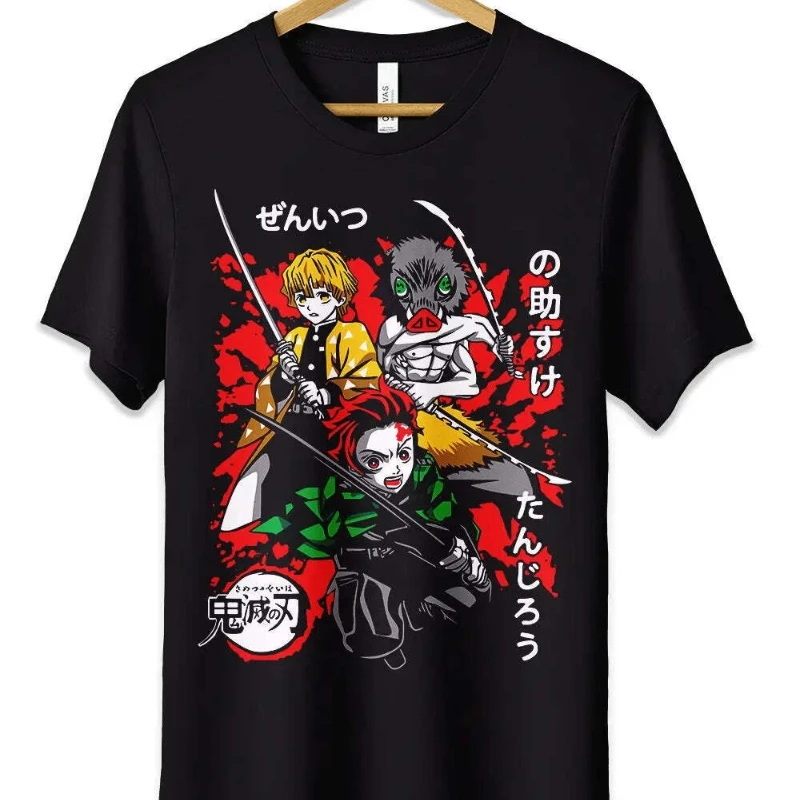 

Japanese Anime Demon Killer Fan Anime T-shirt Character T-shirt Summer New Retro Fashion Men's and Women's Streetwear