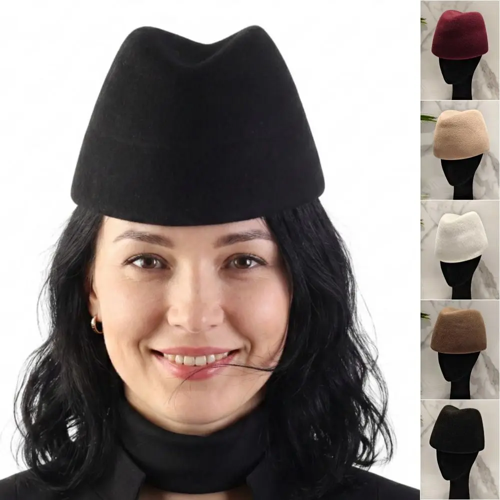 Vintage Elegant Russia Pillbox Hat Teardrop Air Hostess Fedora Hat Versatile Fedoras Airline Stewardess Caps Banquet