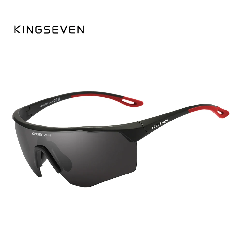 KINGSEVEN Herren UV400 Sonnenbrille, geeignet zum Radfahren, Laufen und für sportliche Aktivitäten, schützende Brille mit verspiegeltem Design.