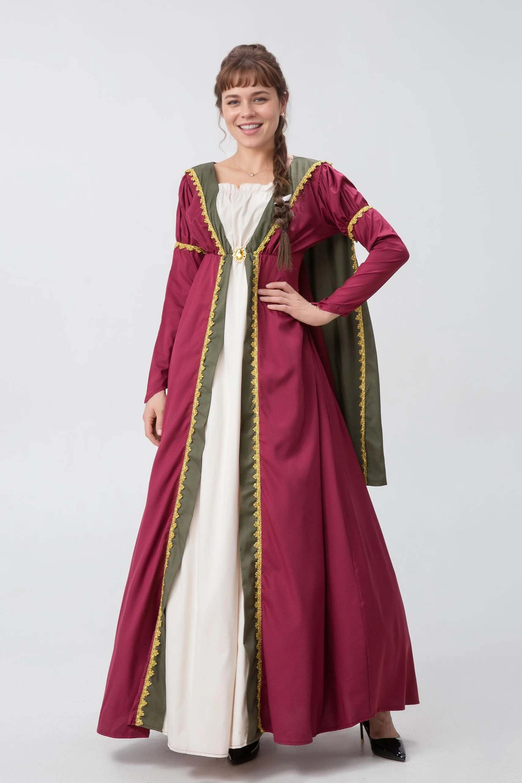 

Halloween Carnival Gothic Medieval Vintage Queen Costume Masquerade Renaissance Greek Goddess Princess Cosplay Dress
