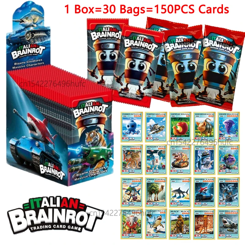 

1 Box Game Collection Cards Italian Brainrot Set Tralalero Tralala Card Tungtungtungsahur Anime Characters Flashcards Kids Gifts