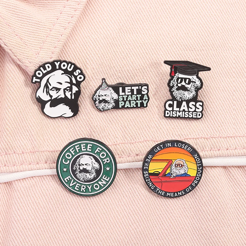 ماركس فئة المكسورة المينا دبابيس الخاسر نحن الاستلقاء وسائل الإنتاج دبابيس شارة التلبيب هدايا مجوهرات مضحكة