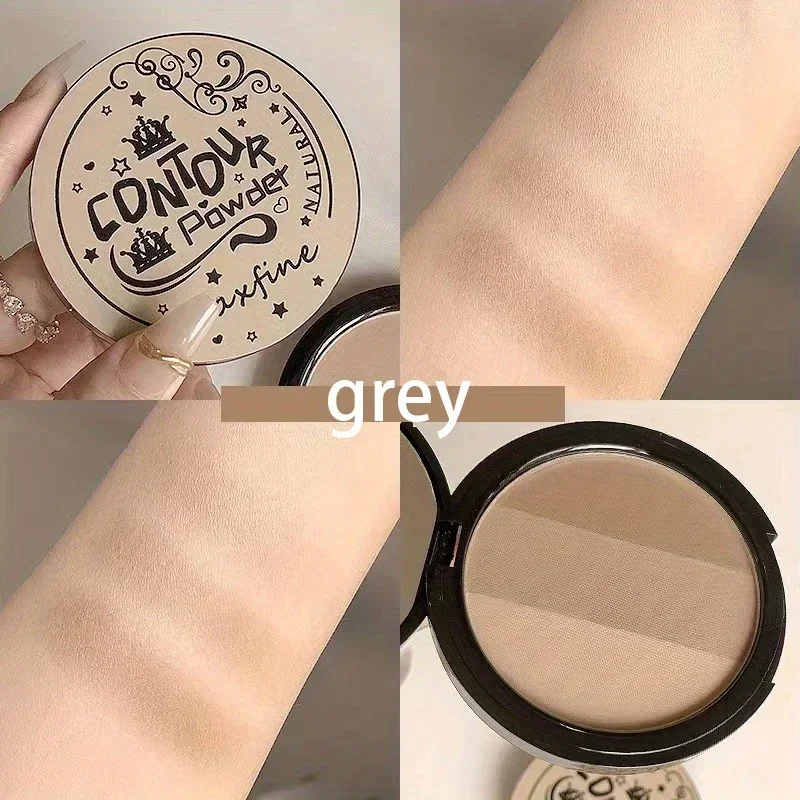 Paleta de recorte gris de 3 colores, paleta de contorno iluminadora de rubor mate, paleta de Maquillaje facial multiuso para resaltar rubor de contorno