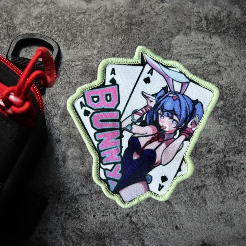 

BUNNY Girl Anime Print Patch on Clothes Tactical Morale Badge Hook Loop Military Patches Backpack Accessories Stickers Armband