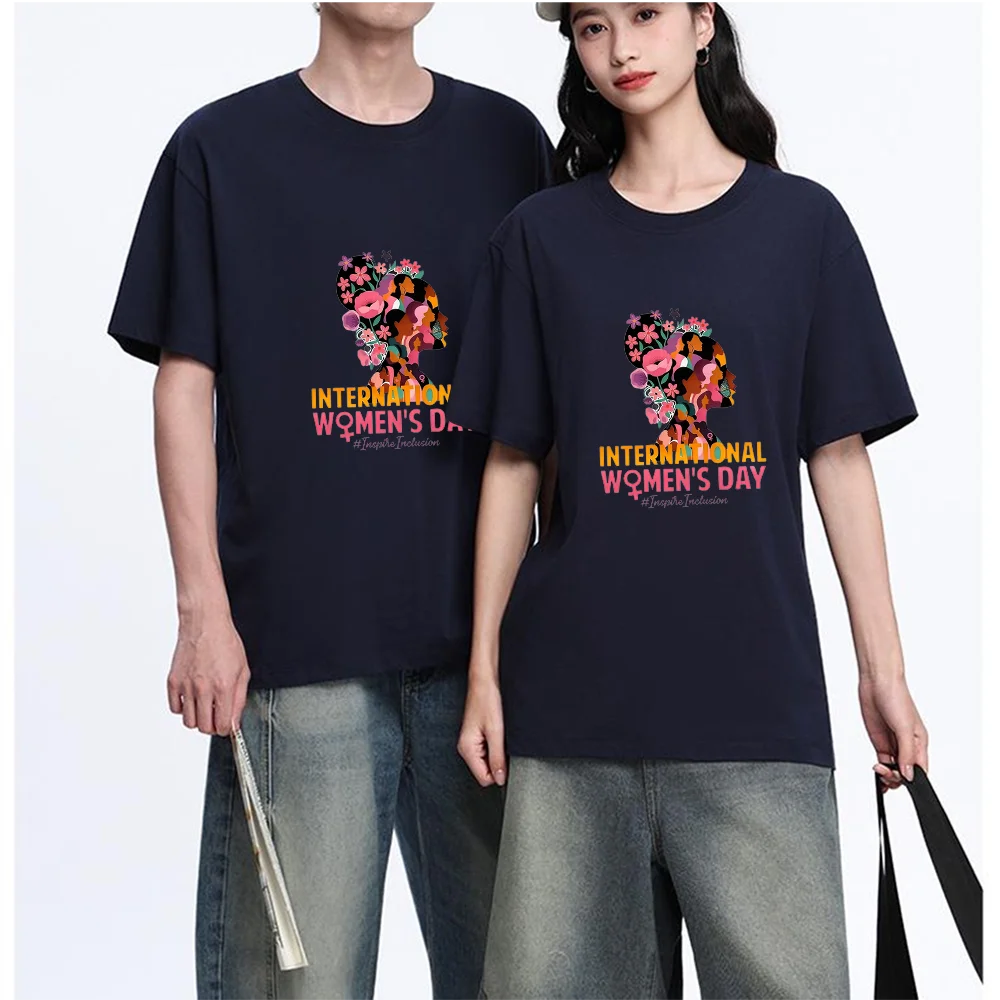 Women Silhouette Flower Print Printed T Shirt Breathable Fabric S-XXL Personalized Custom T Shirt Aesthetic Graphic Top Unisex F