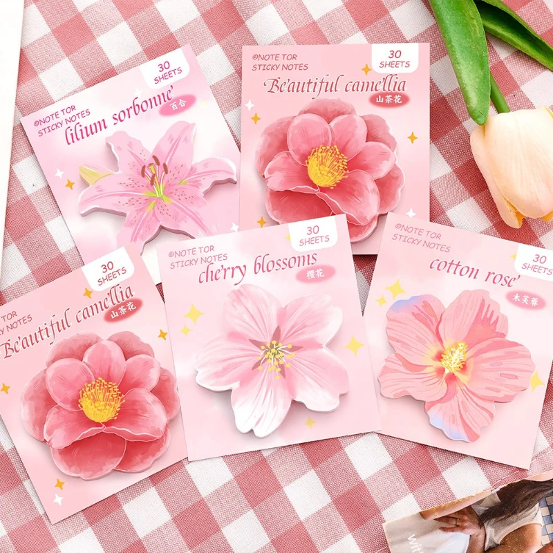 

Gift Cute Special Shaped Flowers Sticky Notes Students Can Cartoon High Value Message Cherry Blossom N Times Kawai Stationery