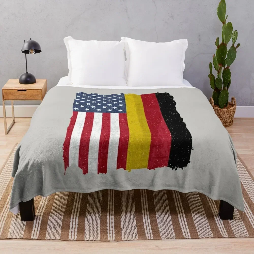 

United States with Germany Flag Mix US and German Country Flags Throw Blanket Thins Weighted Furrys Luxury St Blankets