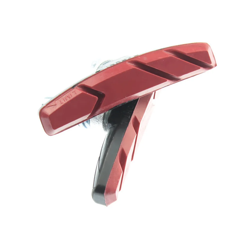 

1Pairs Pads Mountain Bike Rubber Stainless Steel Grooved Front Brake Shoes for Road Cycling Accessories Red