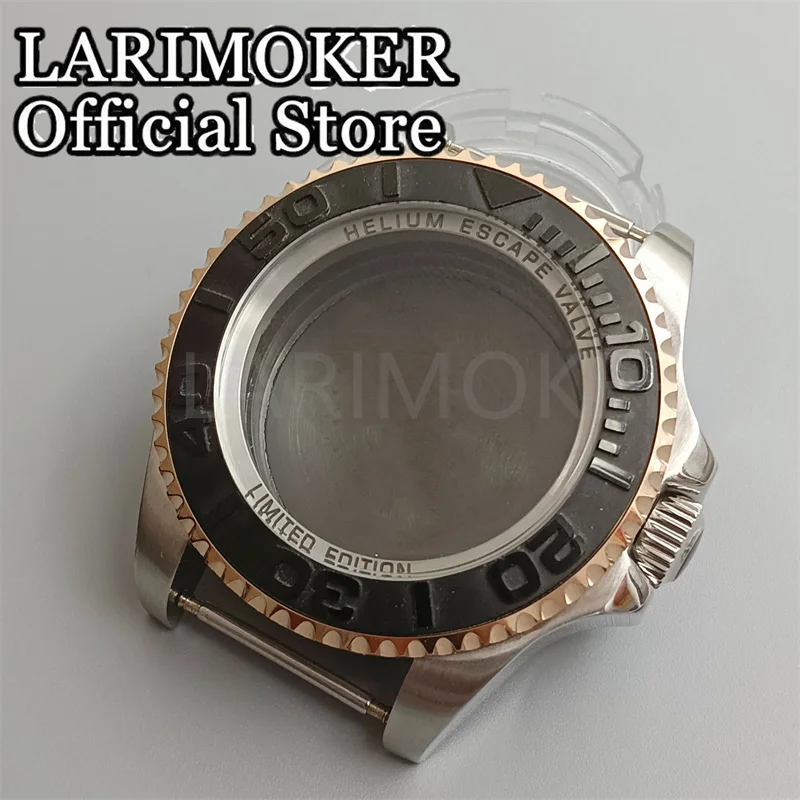 LARIMOKER 44mm watch case sapphire glass ceramic/titanium bezel fit NH35 NH36 ETA2824 2836 Miyota8215 DG2813 3804 PT5000 movemen