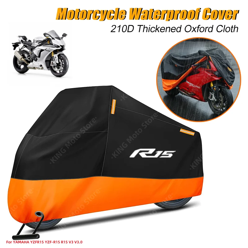 For YAMAHA Cover Waterproof For YAMAHA YZFR15 YZF-R15 R15 V3 V3.0 Motorcycle Dust Rain Cover With Reflective Strip