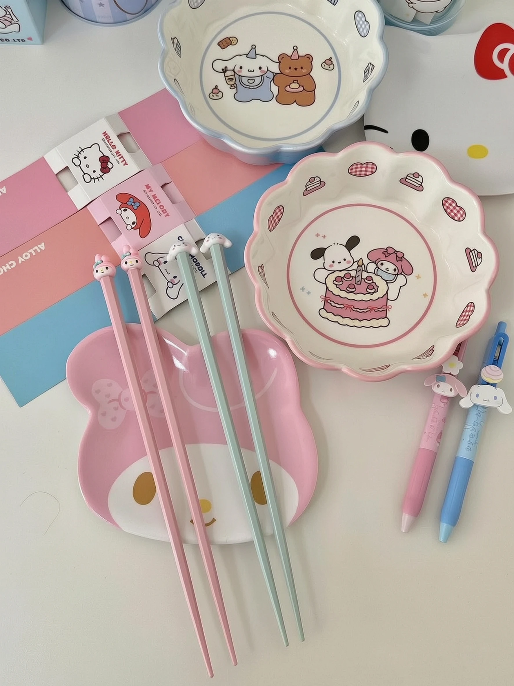 Sanrio Hello Kitty Legierungs-Esslöffel, Kawaii-Stil, rutschfest, antibakteriell & Küchen-Esszubehör, Paar-Esslöffel als Geschenk – Detail 12
