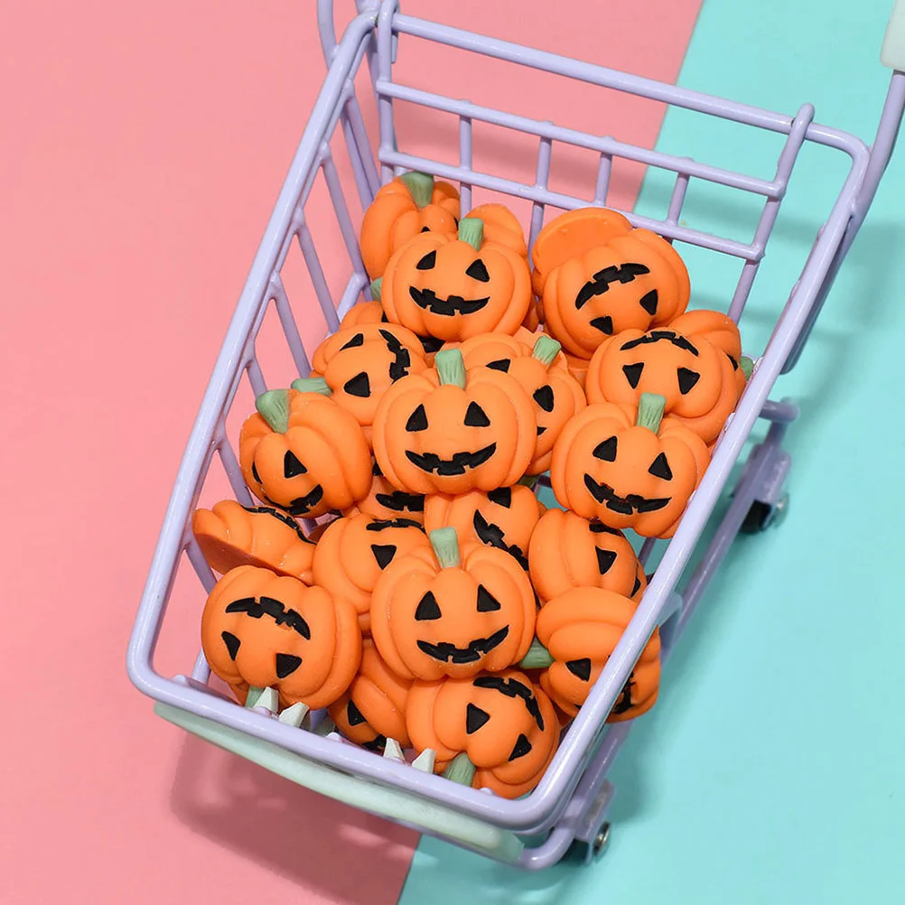 20 Pcs Mobile Phone Case Pumpkin Stickers Halloween Charms DIY Crafts Jewelry Making Spider Resin Flatback