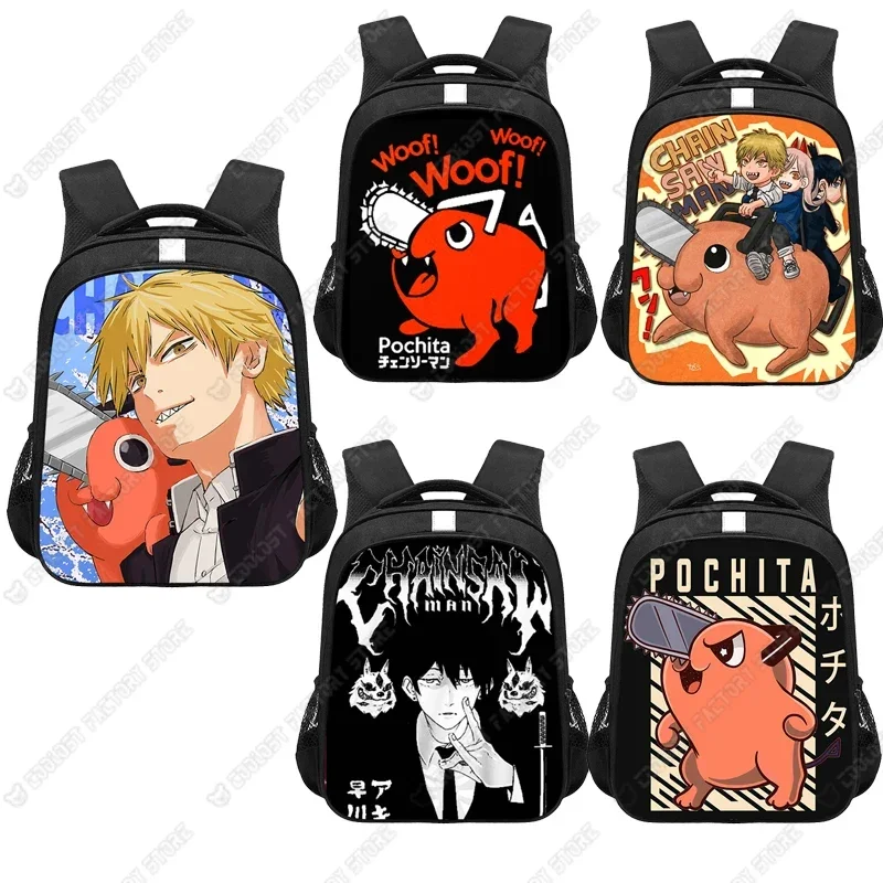 Mochila De motosierra de Anime para hombre, morral escolar para adolescentes, Denji Pochita, GirlsDaypack, Makima Power, mochilas para ordenador portátil