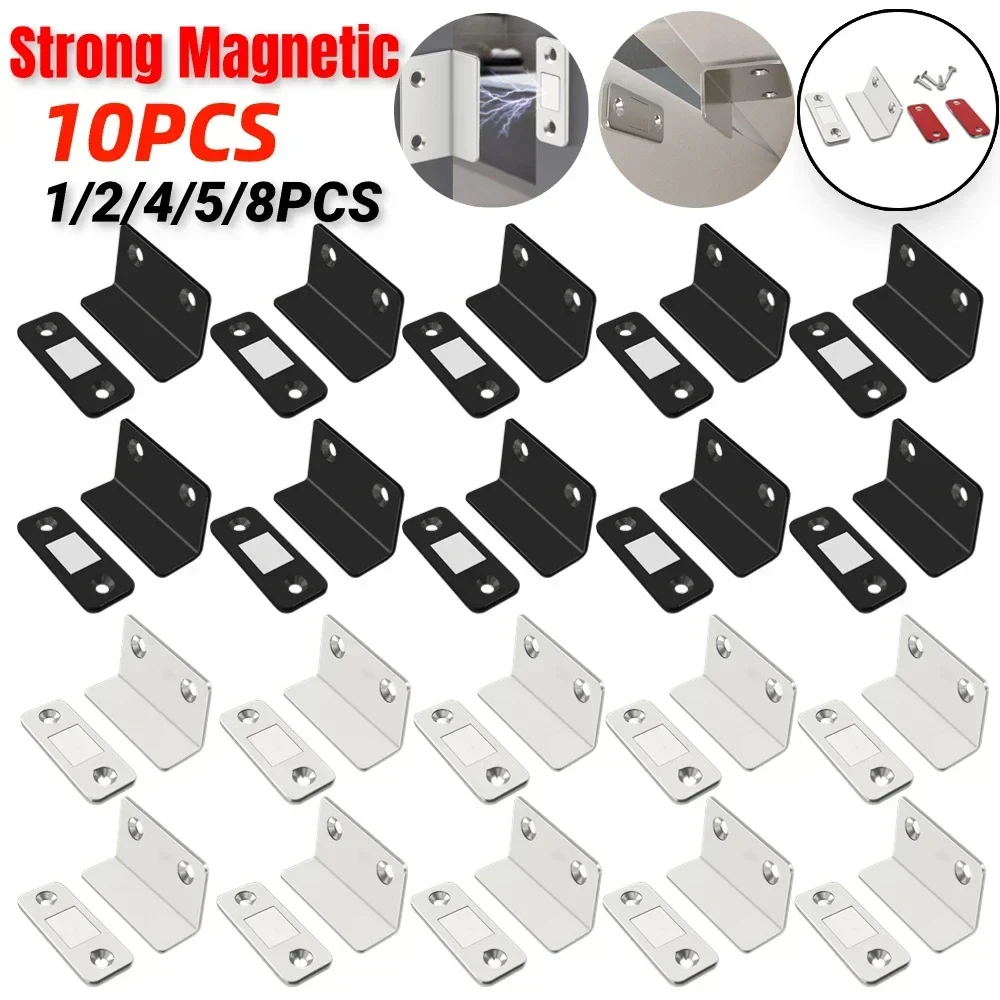 10-1PC Magnetic Cabinet Catches Magnet Door Stops Ultra-Thin Invisible Anti-Rust Door Magnet Kit With Screw For Closet Cupboard