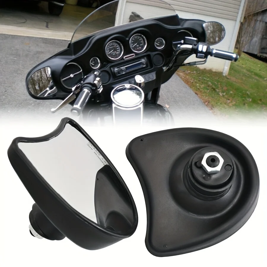 Motorcycle Black Fairing Mount Rearview Mirrors Fit For Harley Touring Electra Street Glide Ultra Classic 1996-2013