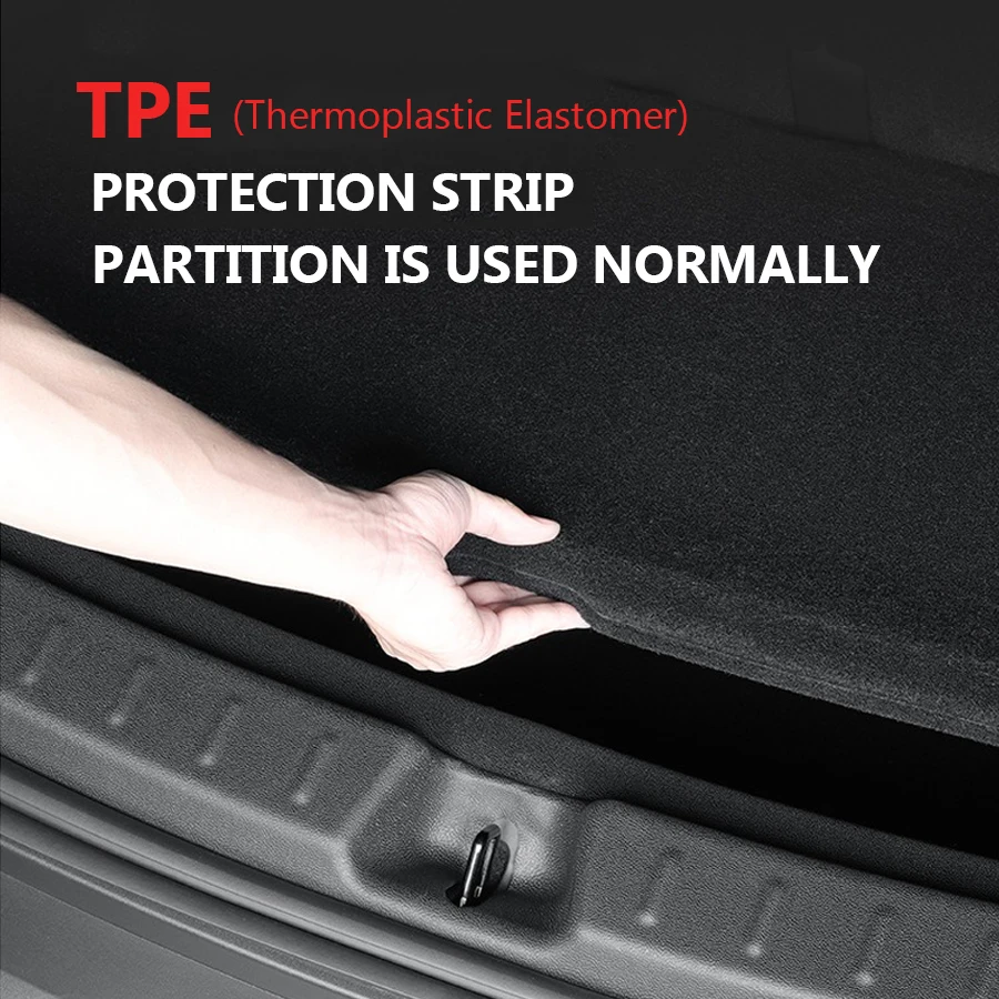 

For Tesla New Model 3 Highland 2024 2025 Trunk Threshold Strip TPE Mats Metal Back Sill Anti Scratch Protection Lid Accessories
