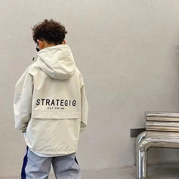 Big Size Spring Teenager Boys Coats Casual Outdoor  Hooded Sweatshirt For Kids 5-14 Years Handsome Children Windbreaker Jacket