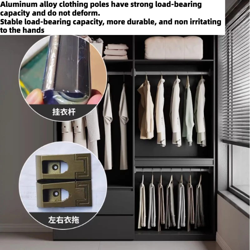 Wooden Wardrobe Home Bedroom Segmented Italian Minimalist Gray Wardrobe Clothes Shelves Organizer Exterior Bedroom Furniture