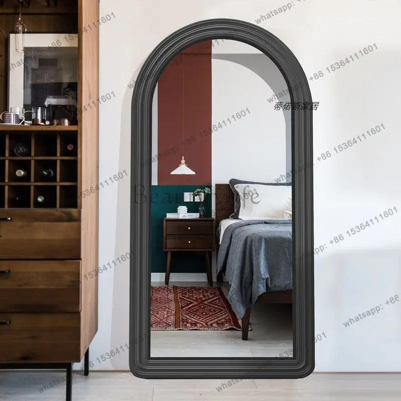 YJ Nordic special-shaped floor mirror creative full-body mirror household wall-mounted floor arch art fashion