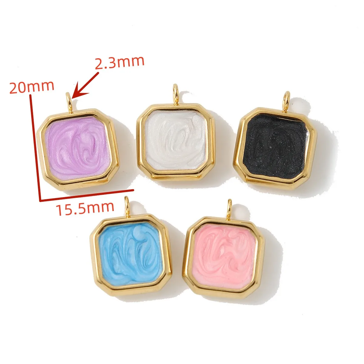 

10pcs/Lot Stainless Steel Enamel Square Boho Charms for DIY Earrings Necklace Jewelry Making Pendant Supplies Crafts Material