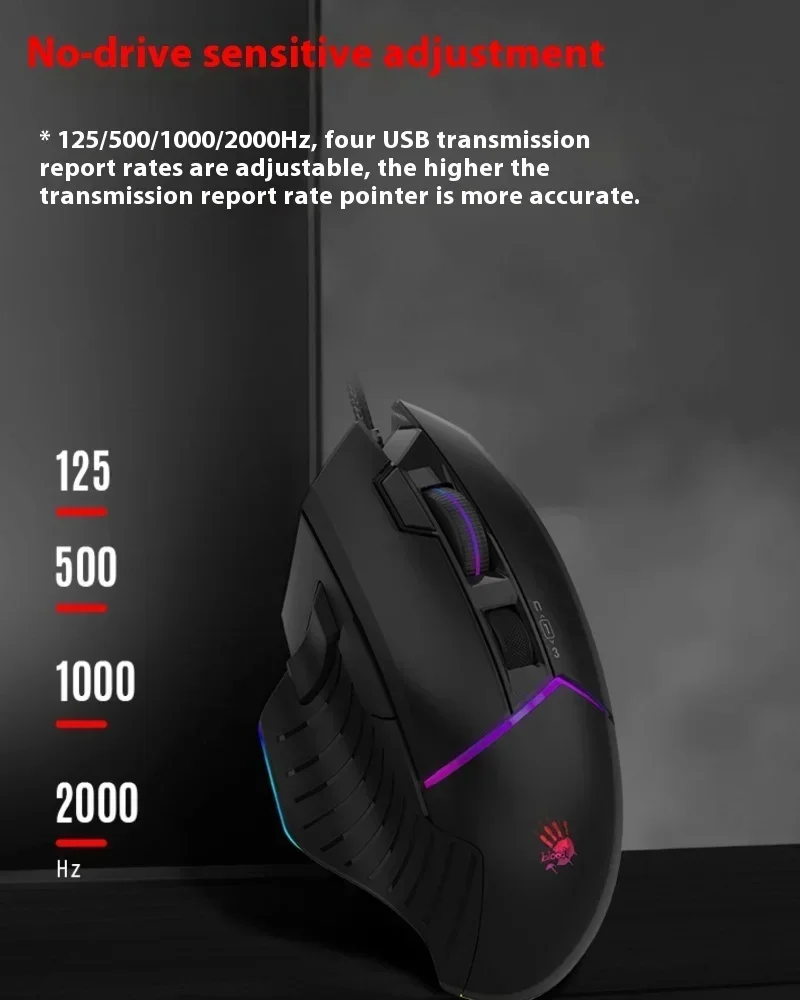 A4tech Bloody W95MAX ماوس سلكي RGB 8 مفتاح برمجة مخصص ألعاب الكمبيوتر المحمول ملحقات مكتب الرياضة الإلكترونية ماوس الألعاب الهدايا