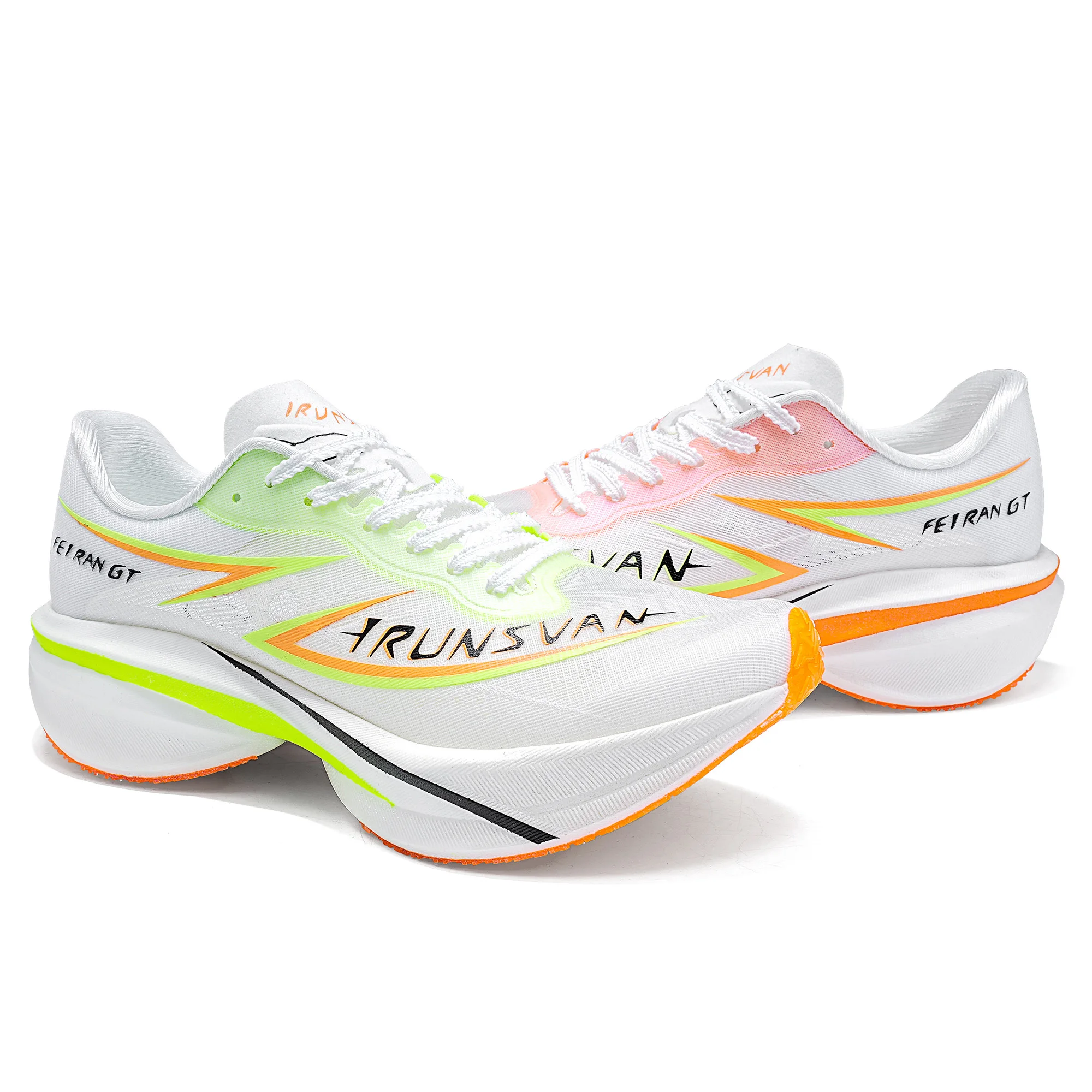 IRUNSVAN Full Palm Innovative Carbon Plate Board Double Knitting Breathable Dual Density Light Weight Fashion Sport Running Shoe