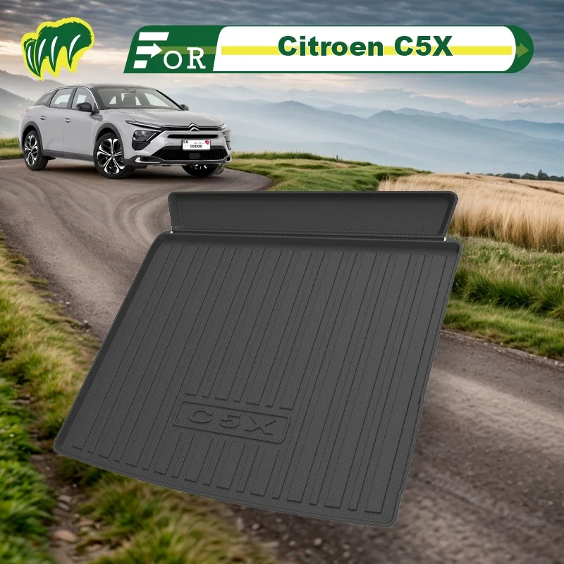 

Для Citroen C5X 2022 2021-2023 индивидуальный коврик для багажника автомобиля, всесезонный коврик для багажника, 3D-форма, лазерная измерительная защитная подкладка для багажника