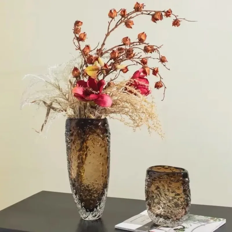 CLL modern light luxury water pattern gradual change glazed flower arrangement living room advanced sense vase