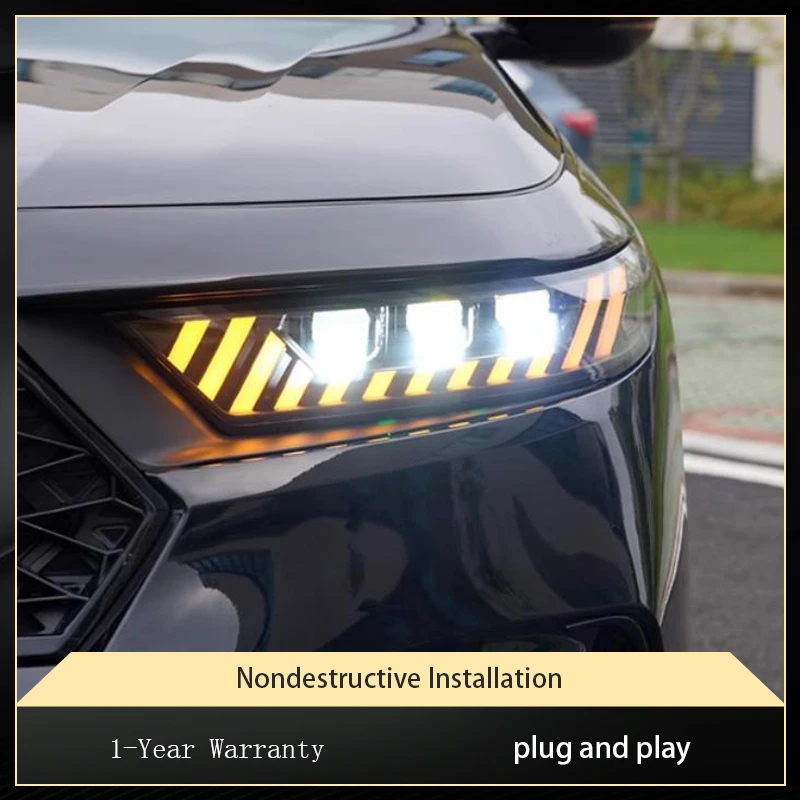 A Pair of Car Stuff Modified For 2023-2025 Upgrade Honda Accord G11 Front Light DRL Head Lamp LED Plug And Play Tool Accessories