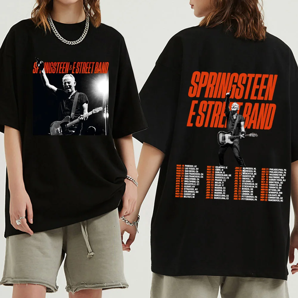 Bruce Springsteen and E Street 2024 Tour T-Shirts Harajuku O-Neck Short Sleeve Man Woman Shirts Fans Gift