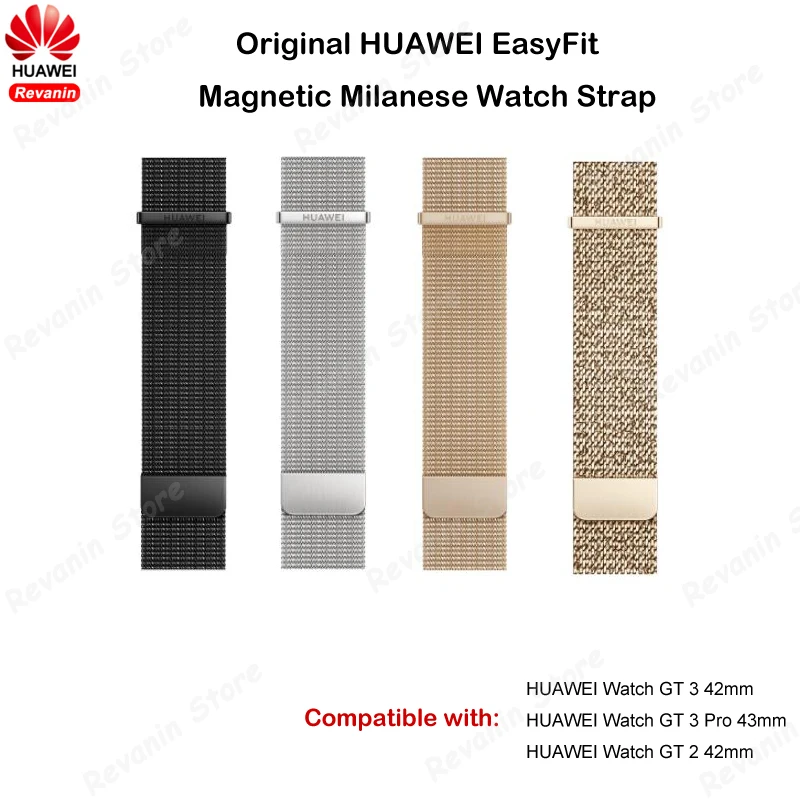 

Original HUAWEI EasyFit HUAWEI Watch GT 3 Strap Double Magnetic Suction GT 3 Pro Milanese Metal Steel Replaceable Bracelet 20mm