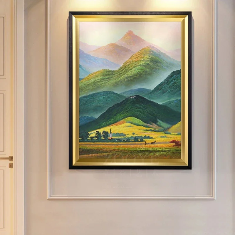 Giant Mountain Feng Shui Back Mountain Living room modern American Mural corridor Landscape Wealth Attraction Wall