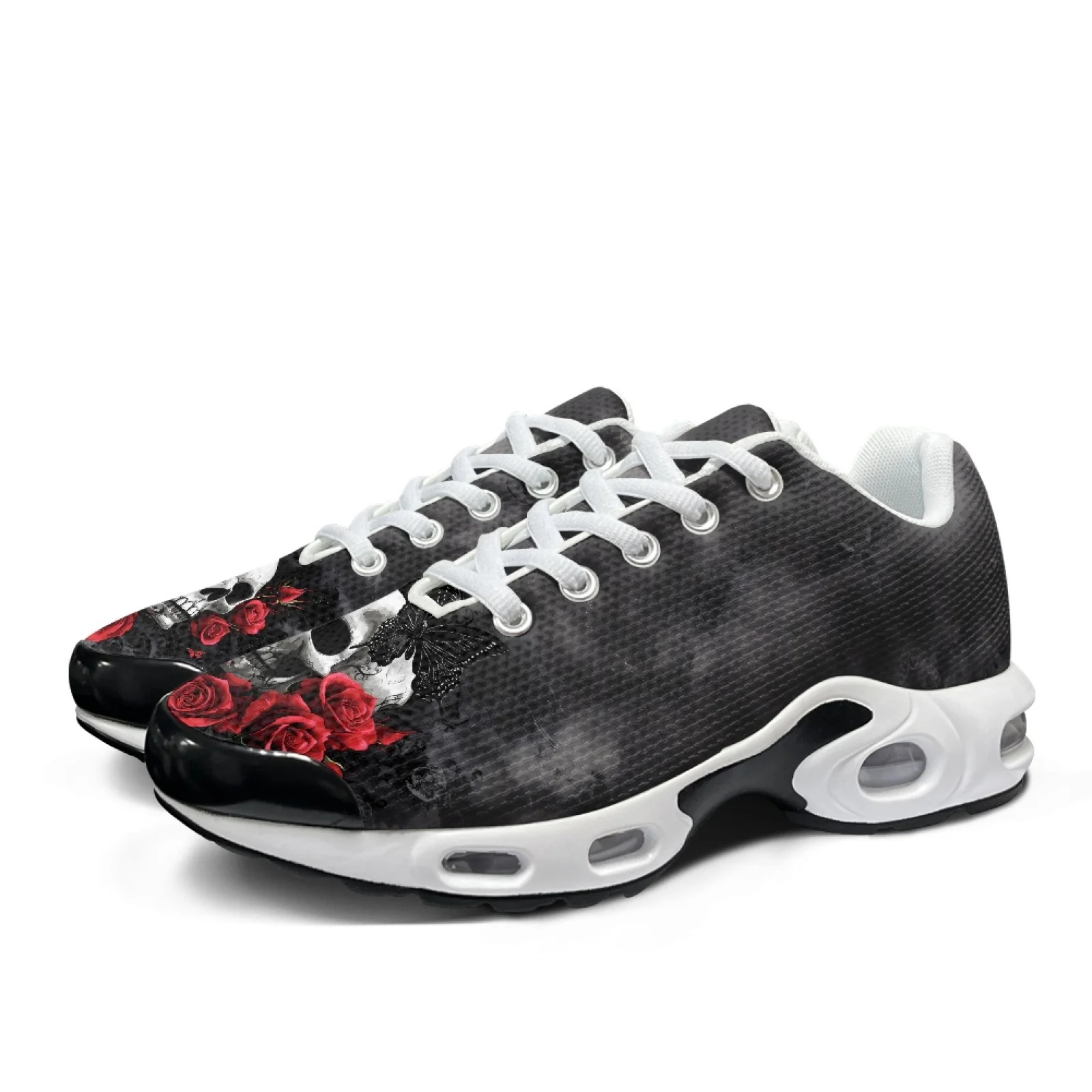 XIXIRIMIDO Air Cushion Sneaker Women's Running Shoe Nurse Shoes Men's Sneakers and Casual Shoes Tenis Feminino Soft Rose Skull