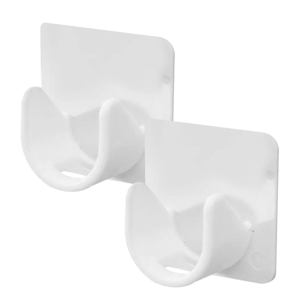 

2 Pcs Door Curtain Rod Support Holders Hangers No Drill Brackets for Poles Hooks Adhesive Shower Drilling