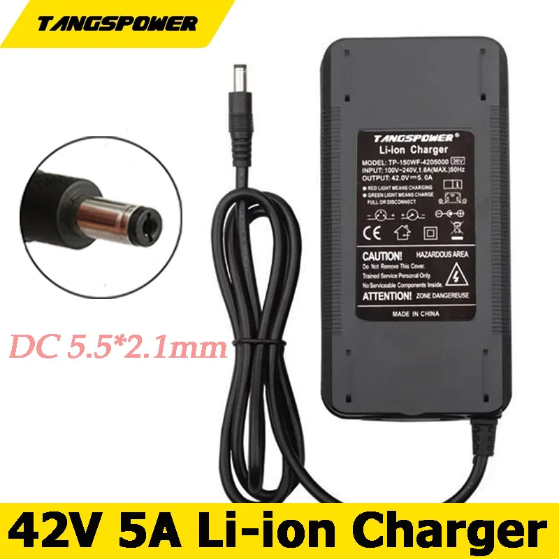 42V 5A Lithium Battery Charger DC5.5*2.1MM For 36V 5A Bicycle Scooter Hoverboard Balance Wheel Skateboard Bicycle Li-ion Charger