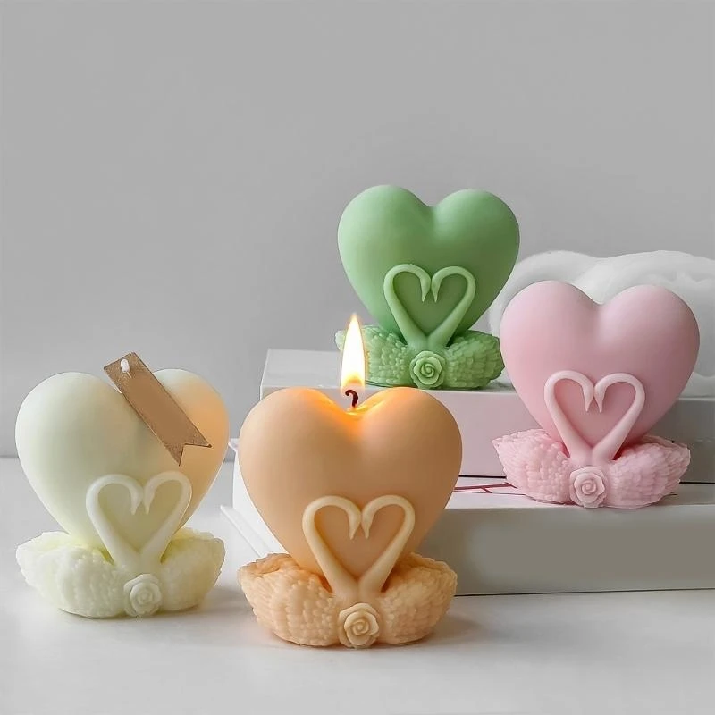  Stylish Heart Cygnus Mold for Jewelry Making Resin and Plaster Decorative Pieces