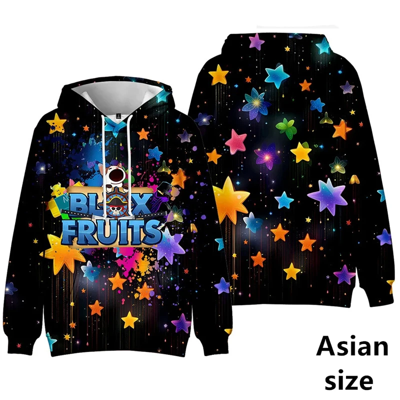 Fashion New Animation Cartoon Game Blox Hoodie Fruits Casual Best Gifts Long Sleeve Sweatshirt 3D Digital Print Men Kids Clothes