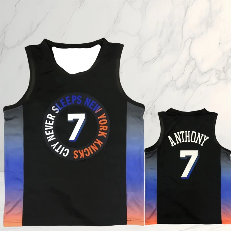 24/25 Latest Popular Basketball Jersey Series Knicks Trendy Brand Same Sleeveless Top Summer Men's Sports Vest Quick-dry