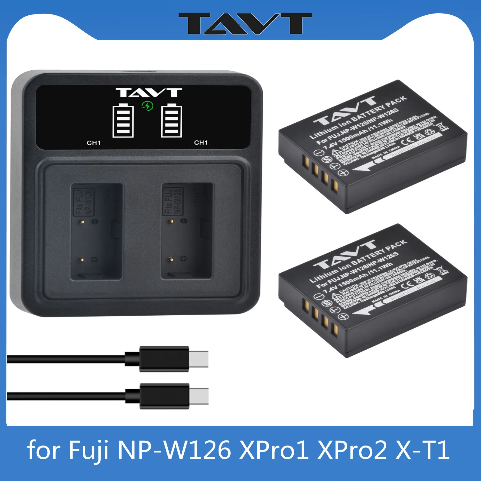 

NP W126 W126S NP-W126 Battery and LED Dual Charger for Fujifilm Fuji XPro1 XPro2 X-T1 HS33EXR HS30EXR XE2 X-T20 XS10 XT100 X-A5
