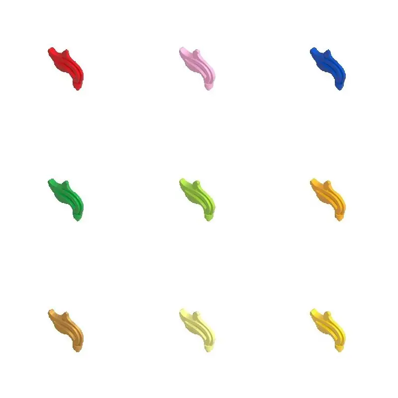 100 Piezas MOC Pluma Triple Compacta con Llama y Agua, con Pequeño Pin 64647, Bloques de Construcción DIY Compatibles para Decorar Juguetes