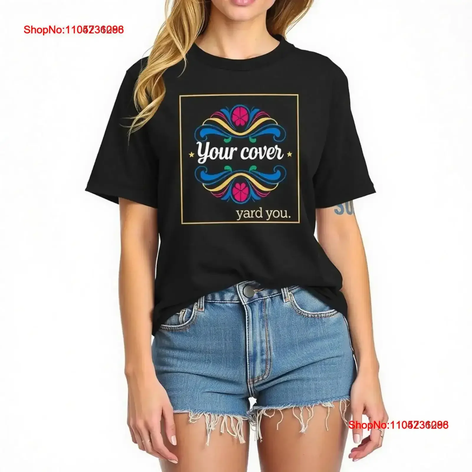 

Stylish Black T Shirt with Ornate Your Cover Yard You Design Casual Fit Cotton vintage Washed Slightly graphic designer clothes