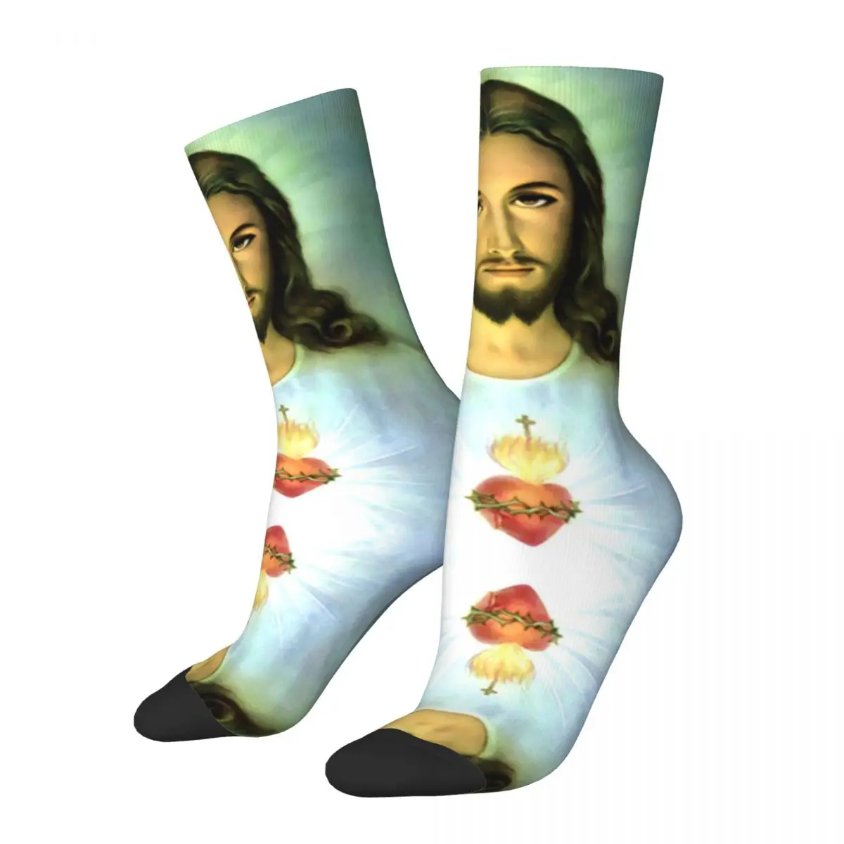 Hip Hop Vintage Bible Verse Religion Crazy Men\'s compression Socks Unisex Jesus Harajuku Seamless Printed Funny Crew Sock