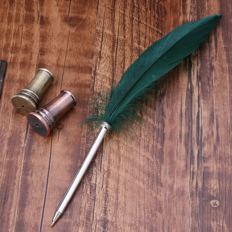 Vintage Metal Fountain Canetas Stand, Quill Dip Pen Holder, Quill Pen Holder, Escritório Material Escolar, Estudante Papelaria Presente, 1Pc
