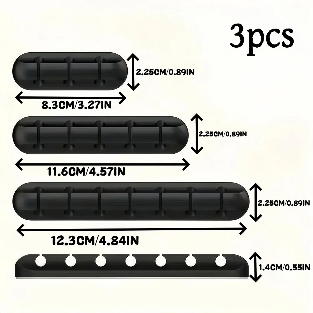 1/2/5pcs Desktop self-adhesive silicone cable organizer, multi-functional wire winding device, wall fixing device