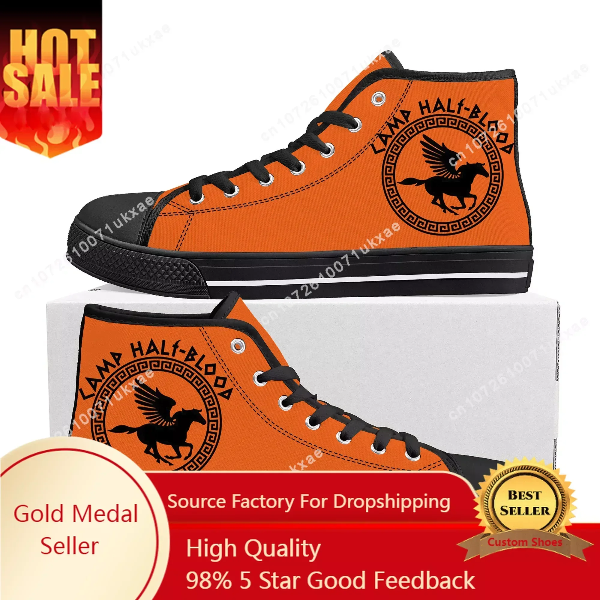 

Camp Half Blood Percy Jackson High Top Sneakers Mens Womens Teenager Canvas Sneaker Casual Custom Made Shoes Customize Shoe