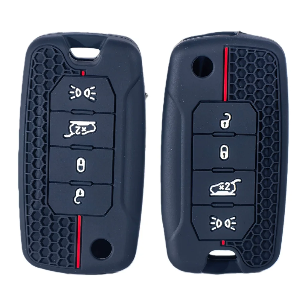 Silicone Car Remote Key Case Fob for Jeep Cherokee Compass S Renegade Grand Commander for Dodge Journey Challenger Jcuv Charger